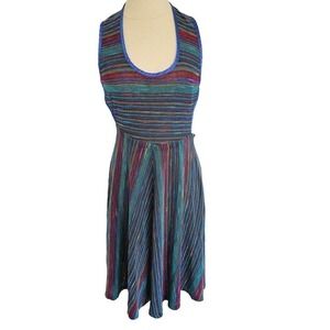 Waverly Mills Halter Dress sz M multicolor